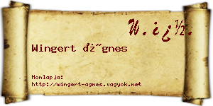 Wingert Ágnes névjegykártya