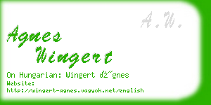 agnes wingert business card
